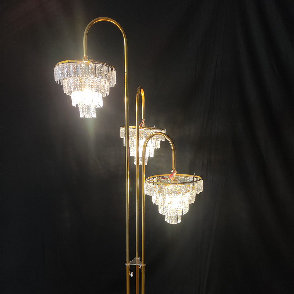 Three Headed Crystal Lamp