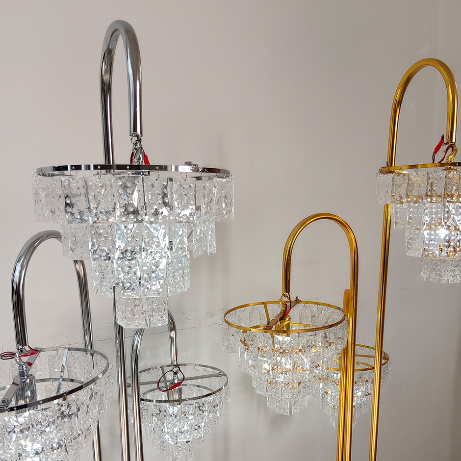 Three Headed Crystal Lamp