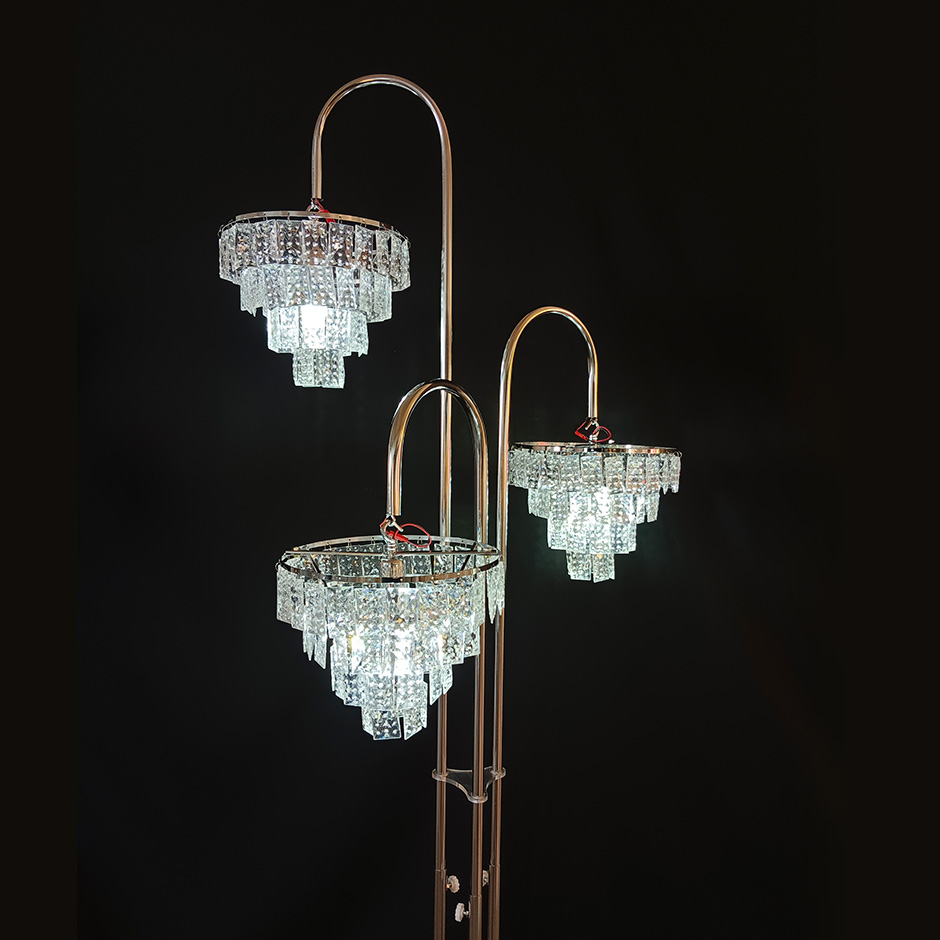 Three Headed Crystal Lamp