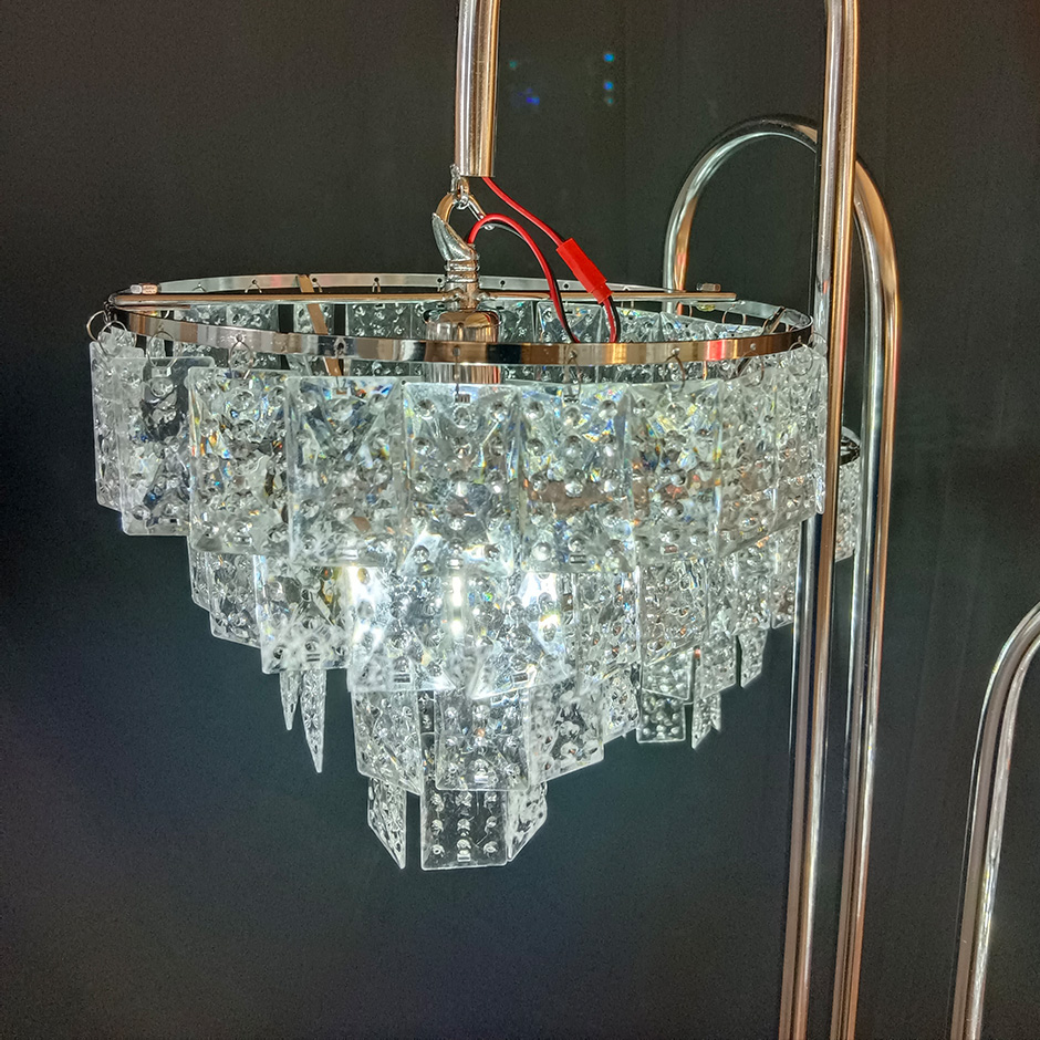 Three Headed Crystal Lamp