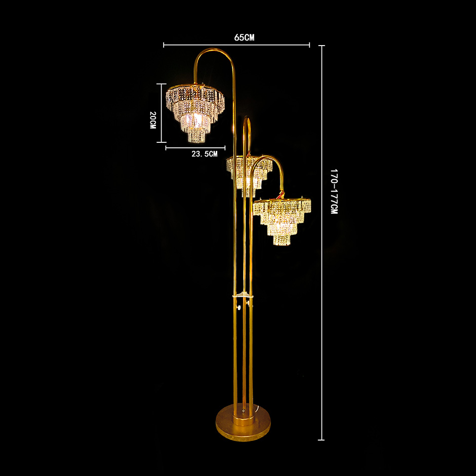 Three Headed Crystal Lamp